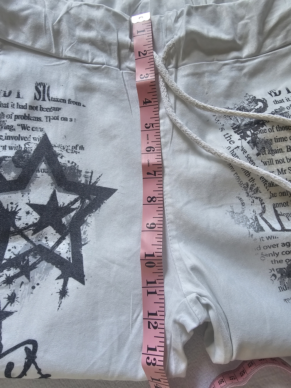 Bella Amore Made in Italy Shooting Star Newspaper Graphic Pants M Grunge Luxury - Picture 4 of 11